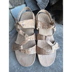 Vionic Paros orthotic cork sandals w/3 adjustable velcro straps Sz-11. M